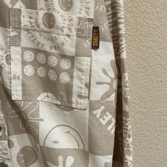 Smiley x H&M long sleeve oversized shacket size xs, hippie, boho, neutral - Picture 5 of 14